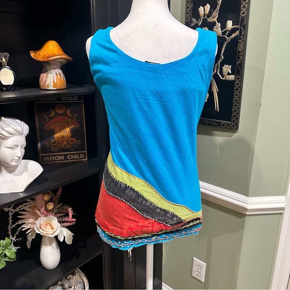 Rising International Patchwork Sleeveless Top Siz… - image 7